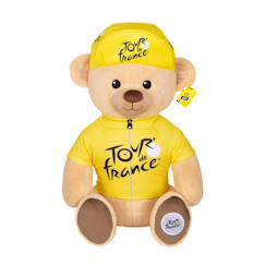 -Peluche officielle ours tour de france - maillot et casquette vainqueur étape jaune - 60 cm