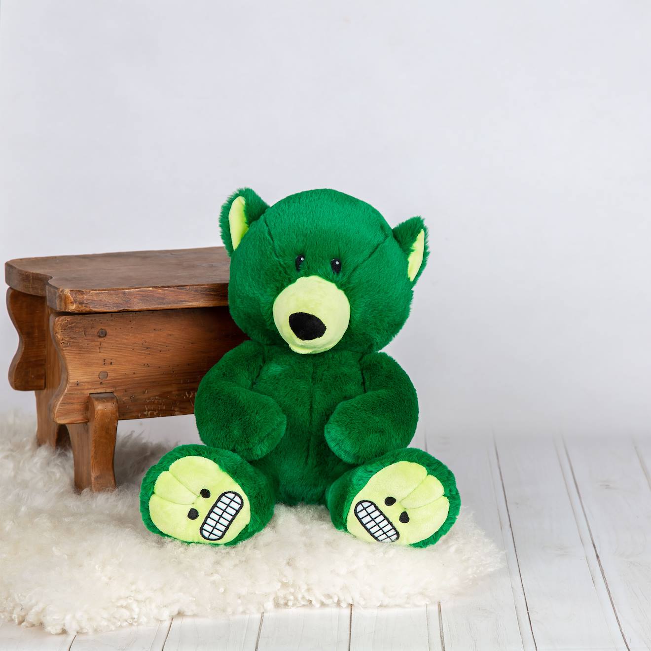 Peluche Grand Ours Foufou Vert