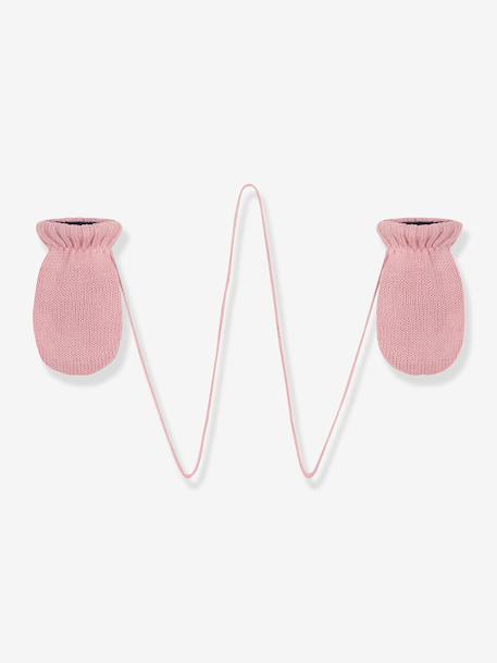Bébé-Accessoires-Moufles bébé fille tricot doublé polaire