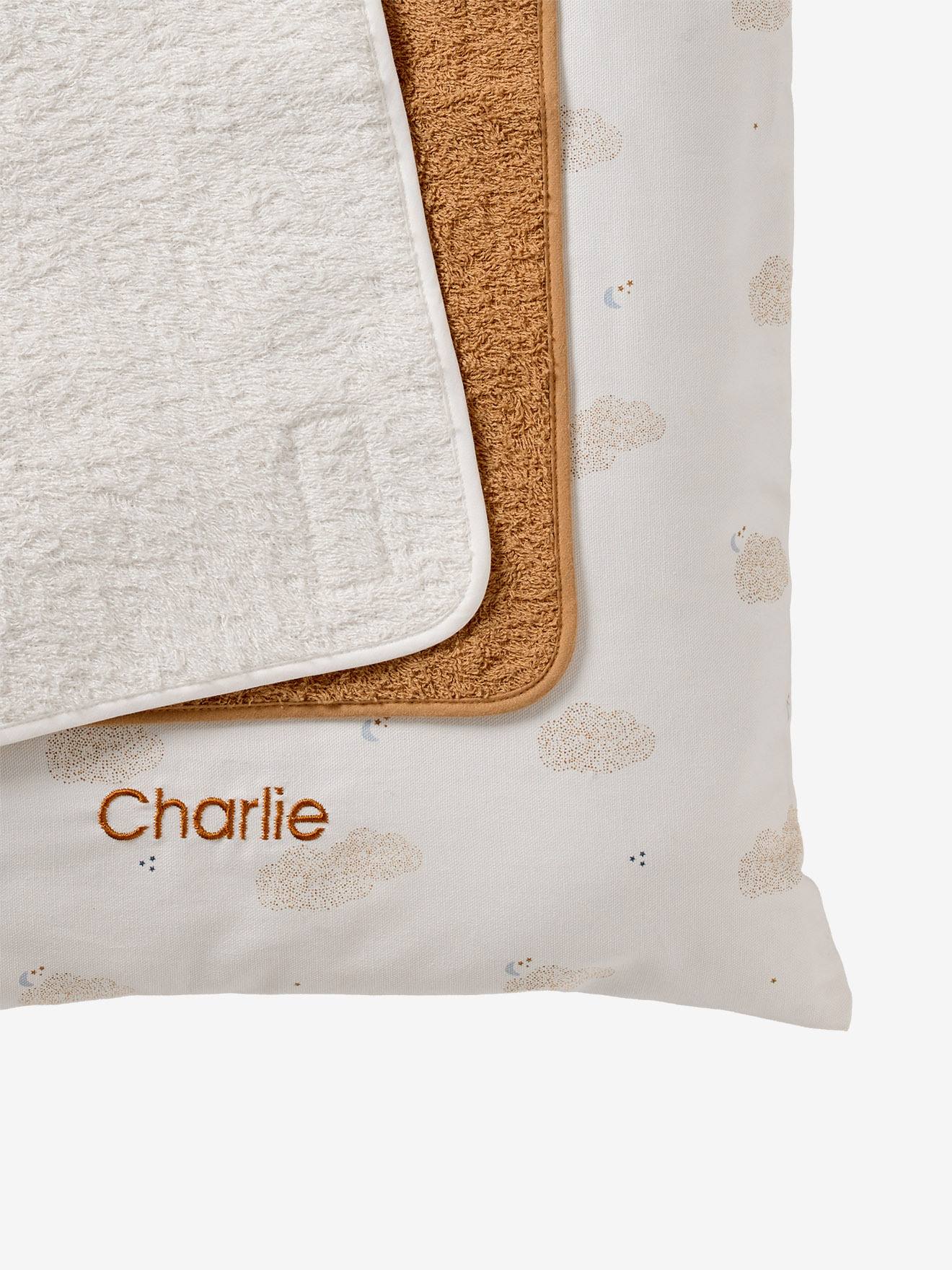 Matelas à langer et 2 tapis de change personnalisable DANS LES NUAGES blanc imprimé (Vertbaudet) - Image 2