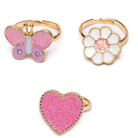Fille-Set de 3 bagues ajustables wonderland