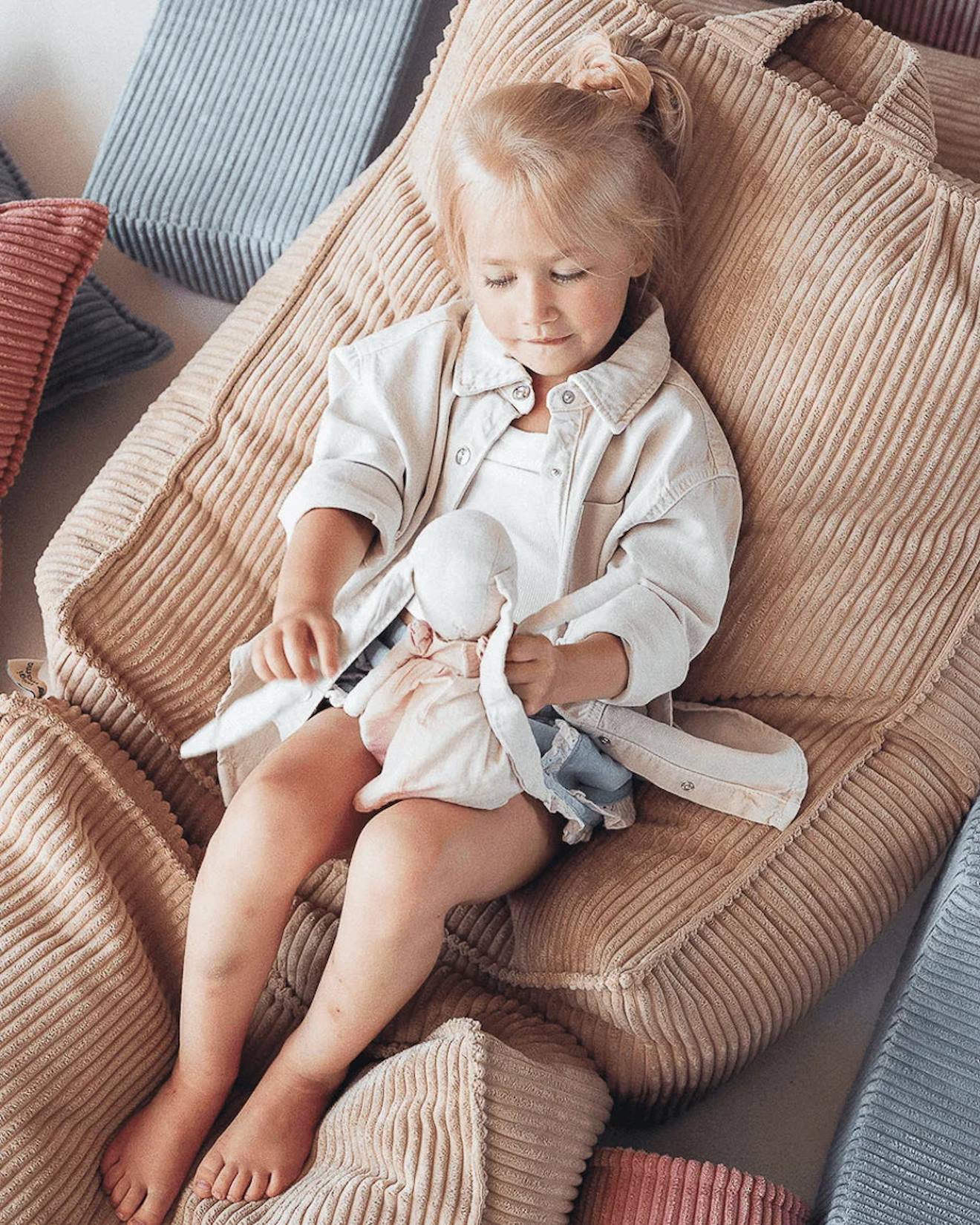 Pouf Poire Chambre Enfant - Fauteuil Comfortable En Velours Côtelé Brown Sugar (Wigiwama) - Image 2