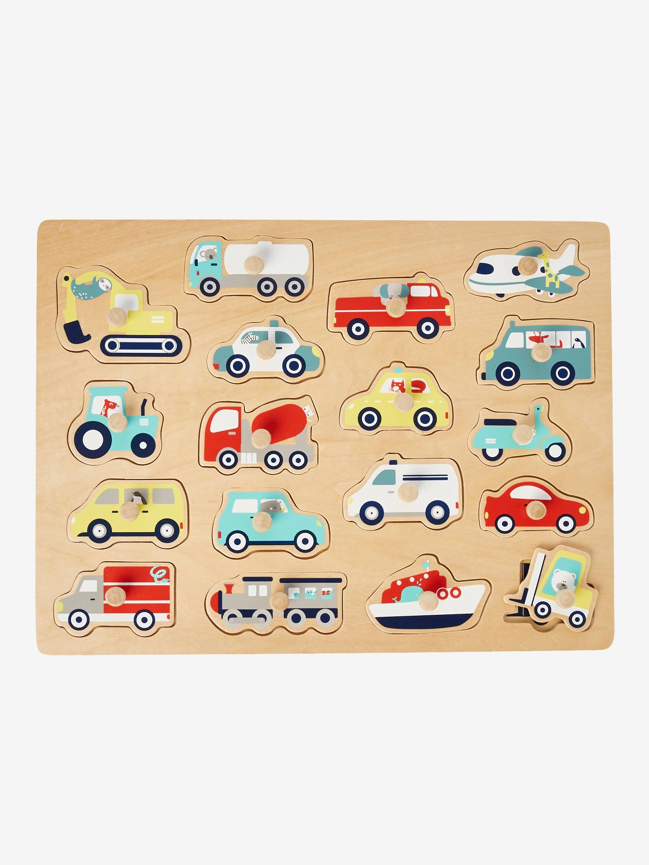 Puzzle des véhicules en bois FSC® multicolore