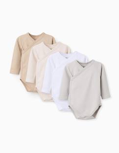 Bébé-Body-Pack 4 bodies de coton en croisé