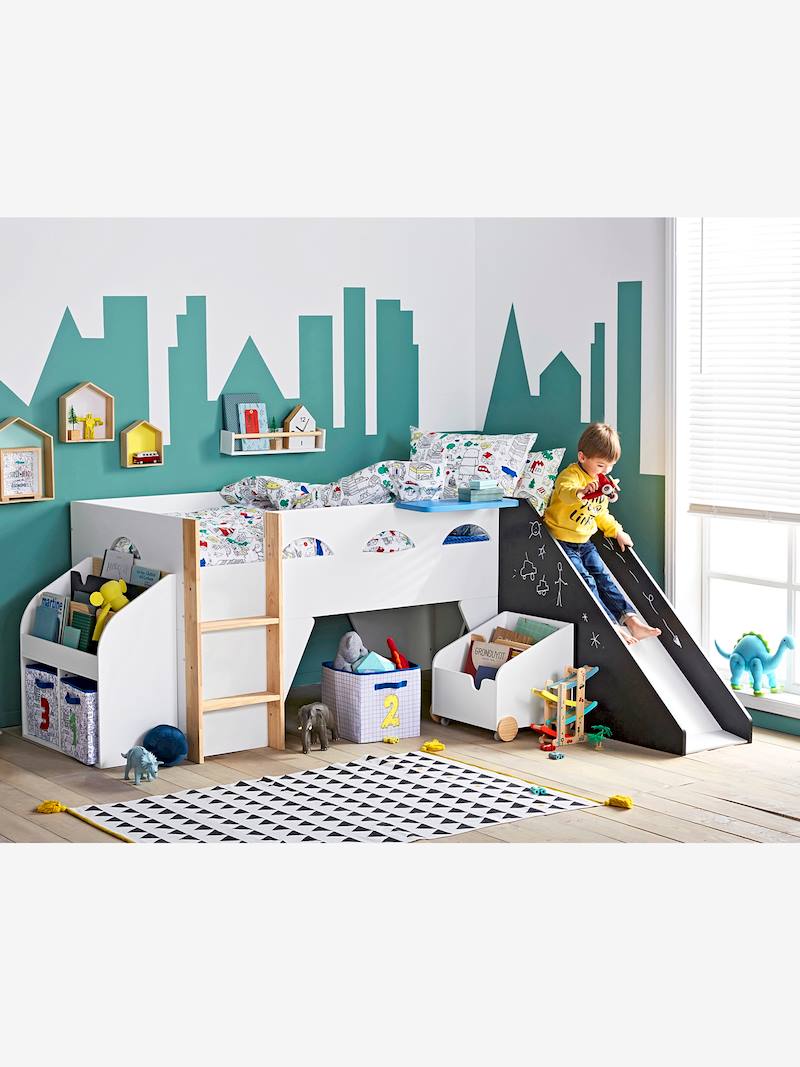 Lit toboggan Zioup blanc Vertbaudet