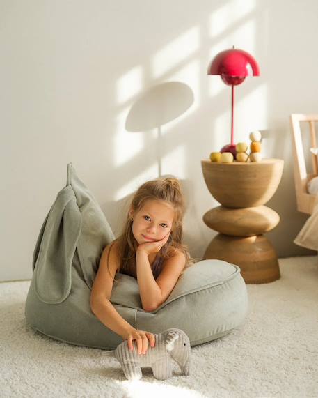 Pouf poire lapin chambre enfant - fauteuil comfortable en velours Dusty beige+Misty green+Salted caramel 8 - vertbaudet enfant 