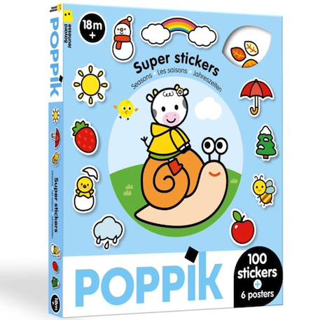 Poppik - 6 Posters + 100 Stickers Les Saisons Multi-coloured