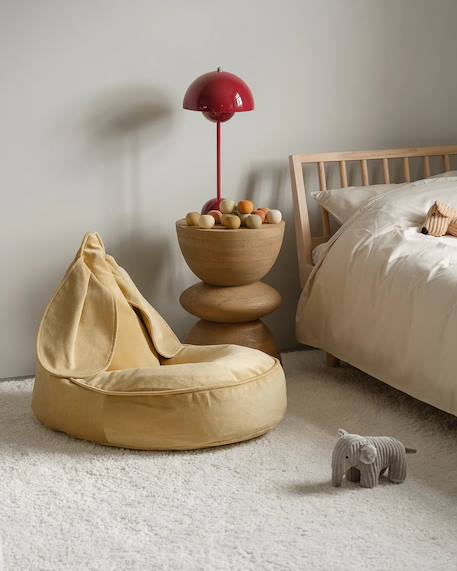 Pouf poire lapin chambre enfant - fauteuil comfortable en velours Dusty beige+Misty green+Salted caramel 16 - vertbaudet enfant 