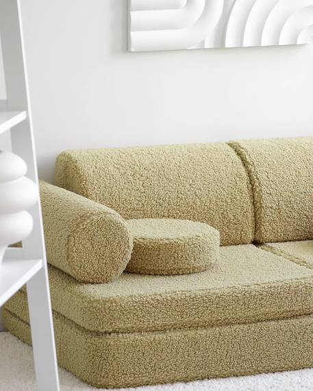 Canapé de jeu modulable enfant - settee convertible en teddy Biscuit+Cream white+Guava+Matcha+Warm hazel 23 - vertbaudet enfant 