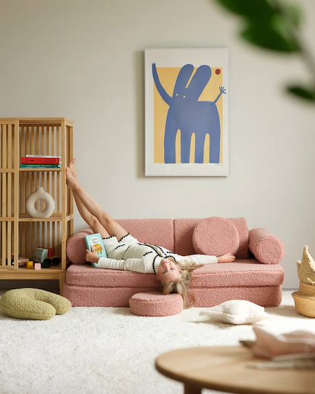 Canapé de jeu modulable enfant - settee convertible en teddy Biscuit+Cream white+Guava+Matcha+Warm hazel 13 - vertbaudet enfant 
