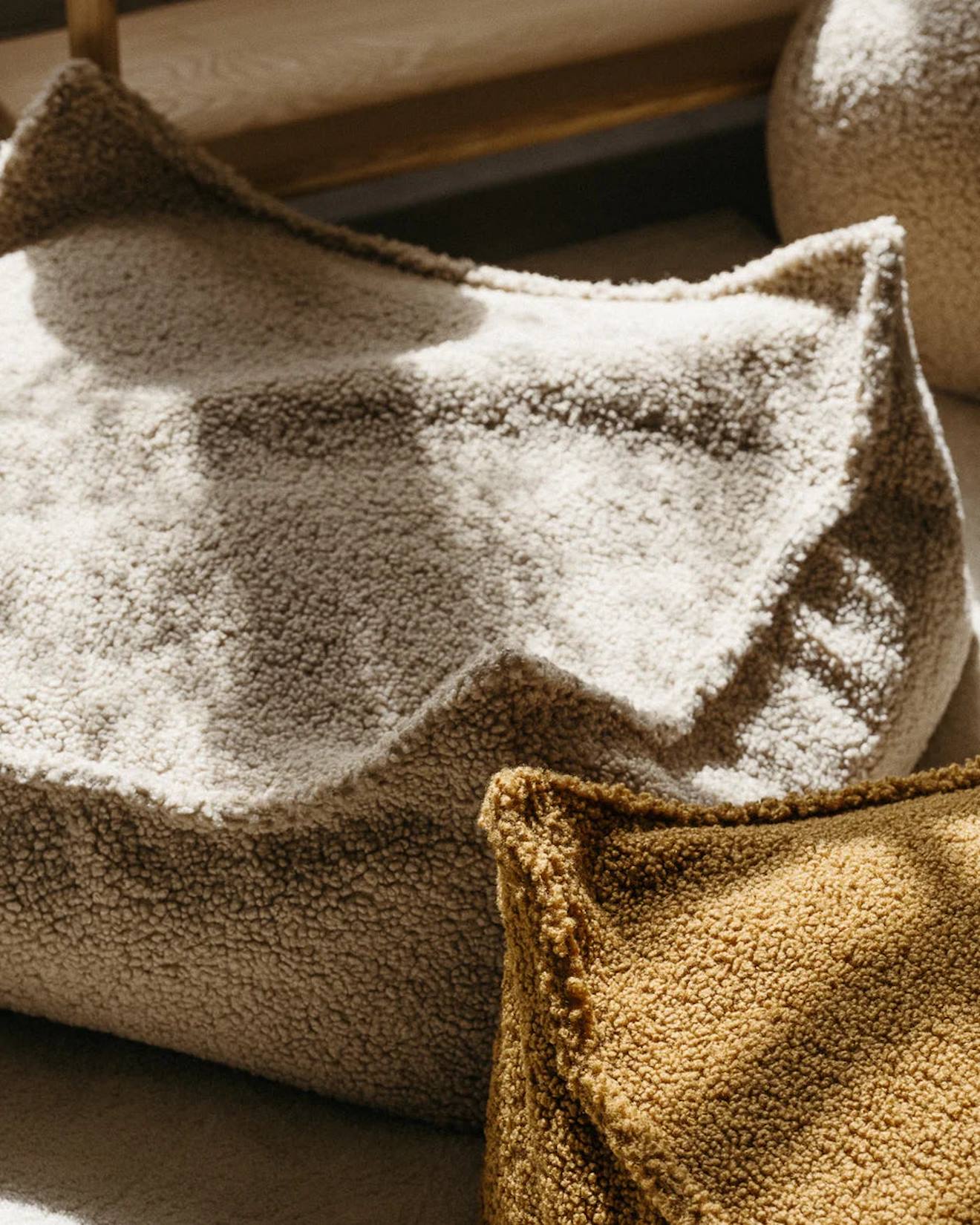 Pouf Enfant Ottoman Carré - Coussin De Sol Déhoussable En Teddy Biscuit (Wigiwama) - Image 3
