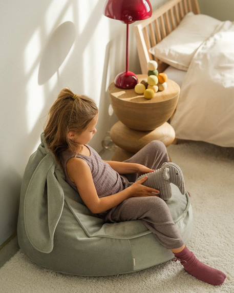 Pouf poire lapin chambre enfant - fauteuil comfortable en velours Dusty beige+Misty green+Salted caramel 11 - vertbaudet enfant 