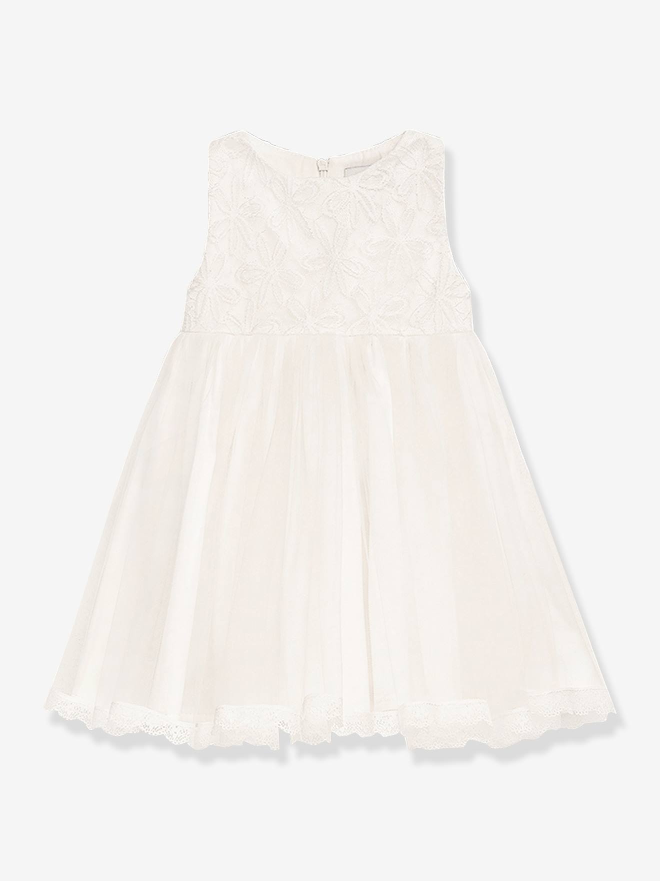 Robe festive DTIA avec dentelle et jupe en tulle bébé DANAMADE écru