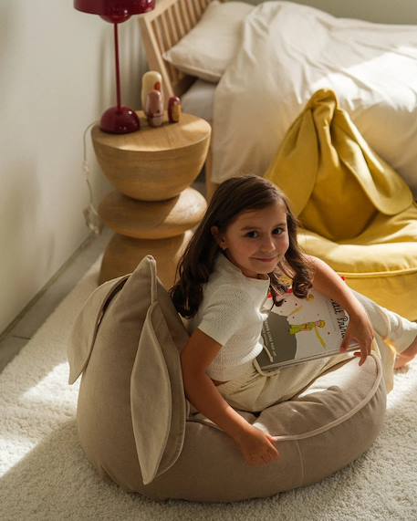 Pouf poire lapin chambre enfant - fauteuil comfortable en velours Dusty beige+Misty green+Salted caramel 2 - vertbaudet enfant 