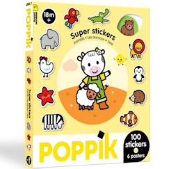 Jouet-6 posters + 100 stickers les animaux