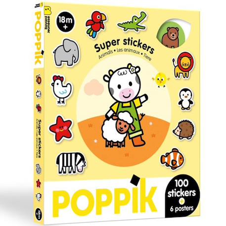 6 posters + 100 stickers les animaux Multi-coloured 1 - vertbaudet enfant 