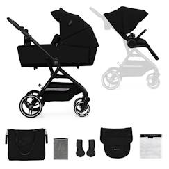 Puériculture-Poussette-Poussette 2 en 1 Kinderkraft YOXI avec Nacelle Pliable, Siège Réversible, Roues Increvables et UPF50+