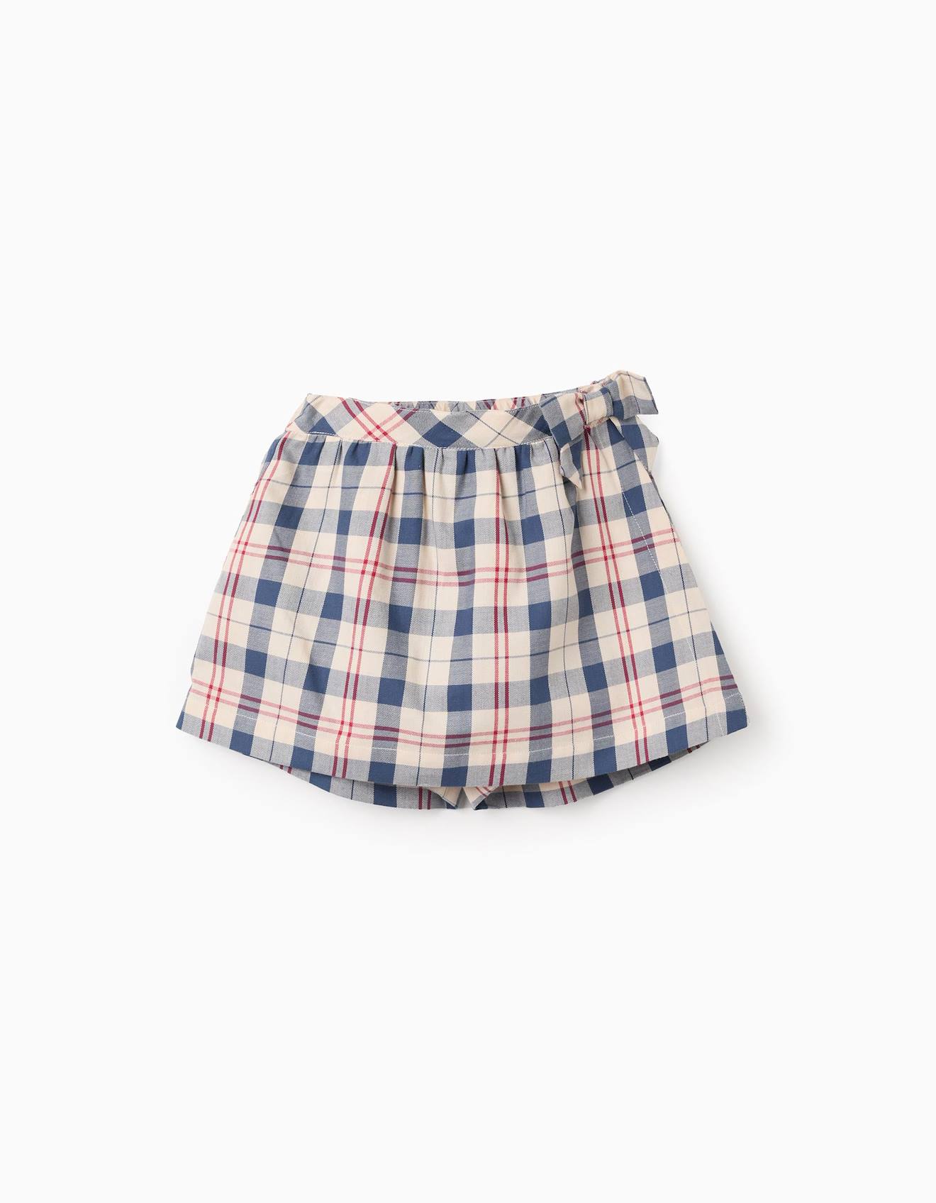 Jupe-culotte En Coton À Carreaux B&s Brothers & Sisters Beige Clair