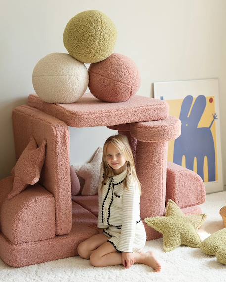 Canapé de jeu modulable enfant - settee convertible en teddy Biscuit+Cream white+Guava+Matcha+Warm hazel 16 - vertbaudet enfant 