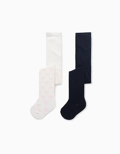 -Lot de 2 collants unis/à motif