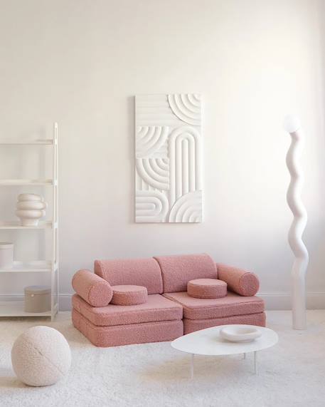Canapé de jeu modulable enfant - settee convertible en teddy Biscuit+Cream white+Guava+Matcha+Warm hazel 17 - vertbaudet enfant 