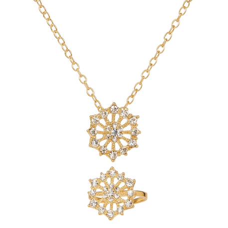 Ensemble collier et bague en strass flocon  - vertbaudet enfant