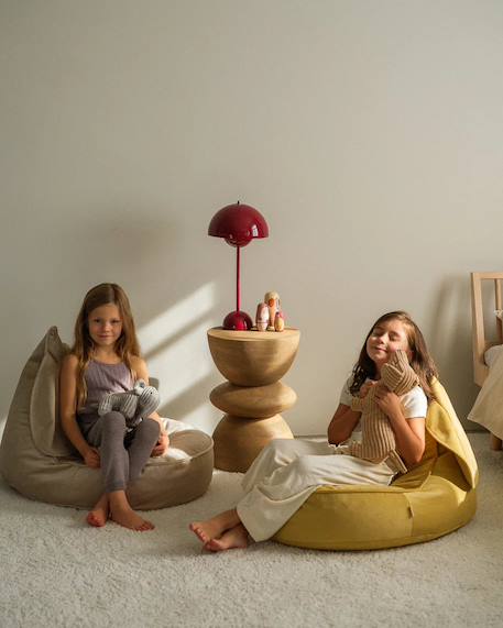 Pouf poire lapin chambre enfant - fauteuil comfortable en velours Dusty beige+Misty green+Salted caramel 17 - vertbaudet enfant 