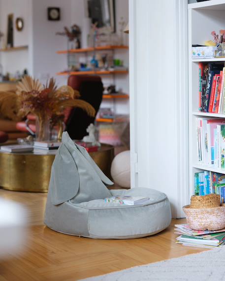 Pouf poire lapin chambre enfant - fauteuil comfortable en velours Dusty beige+Misty green+Salted caramel 10 - vertbaudet enfant 