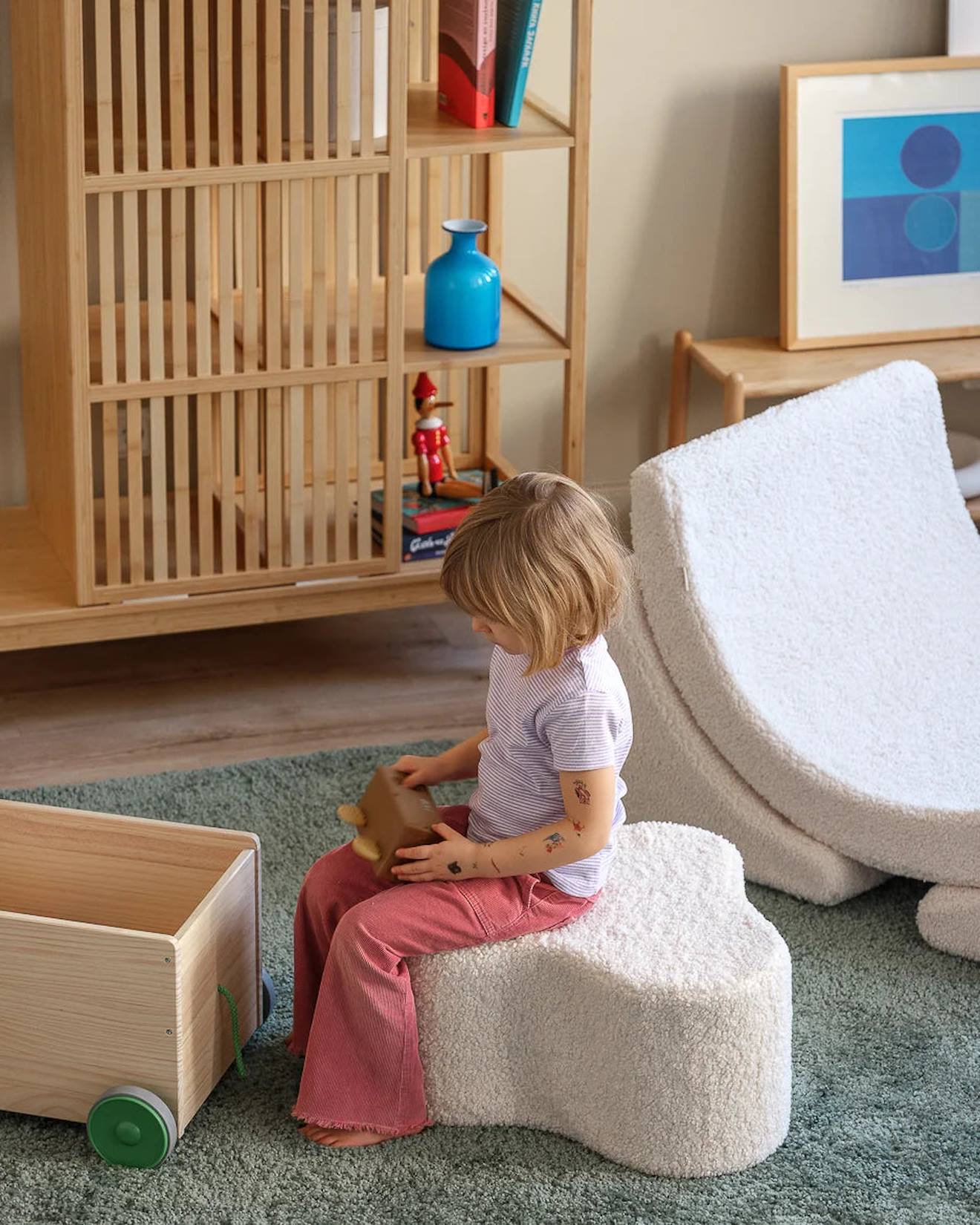 Pouf Enfant Nuage En Teddy Cream White (Wigiwama) - Image 1