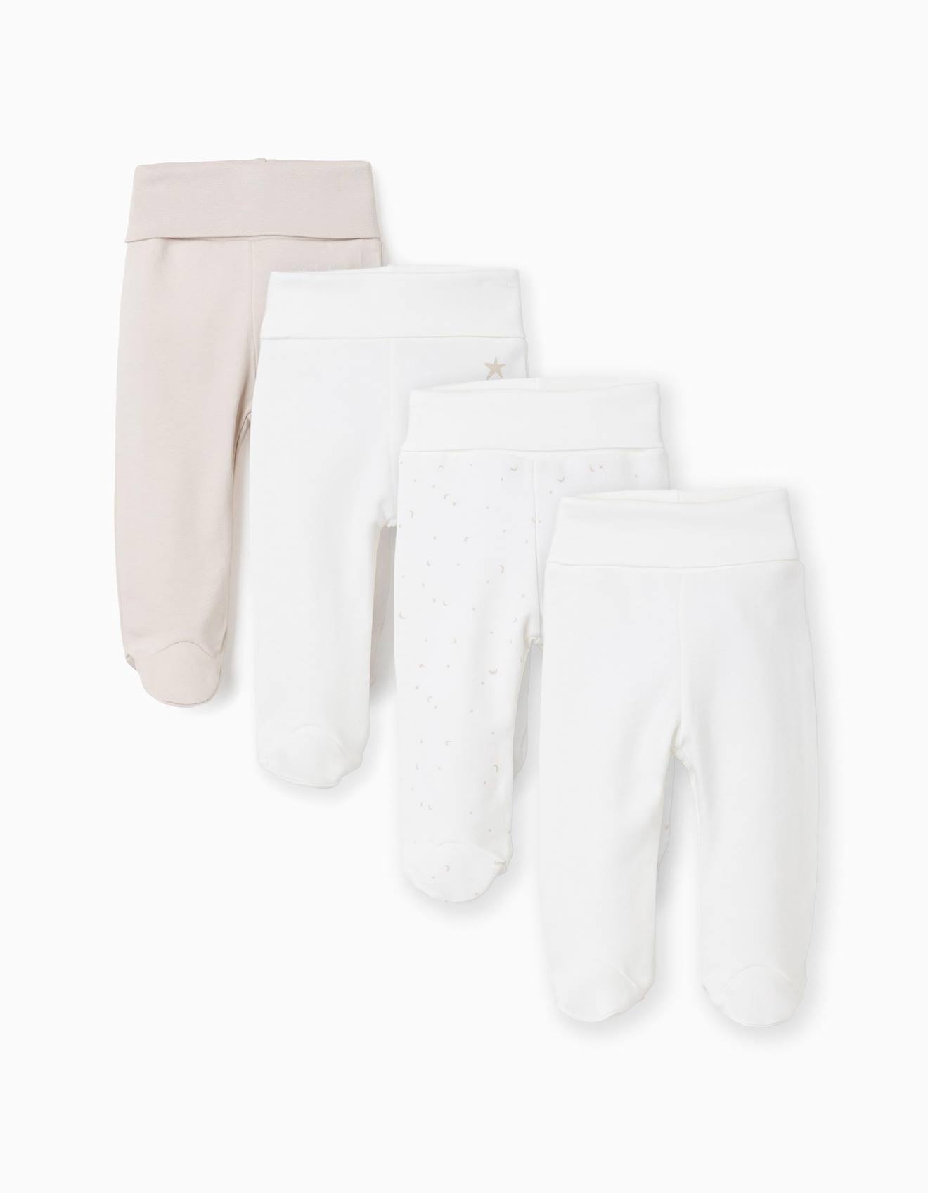 Lot De 4 Pantalons À Pieds En Coton Multicolore
