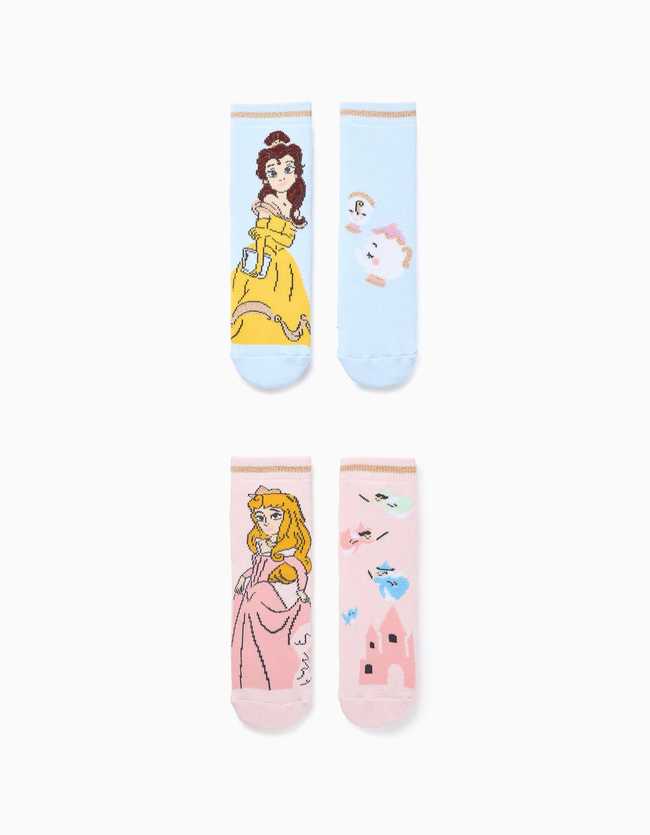 2 Paires De Chaussettes Antidérapantes Princesses Multicolore