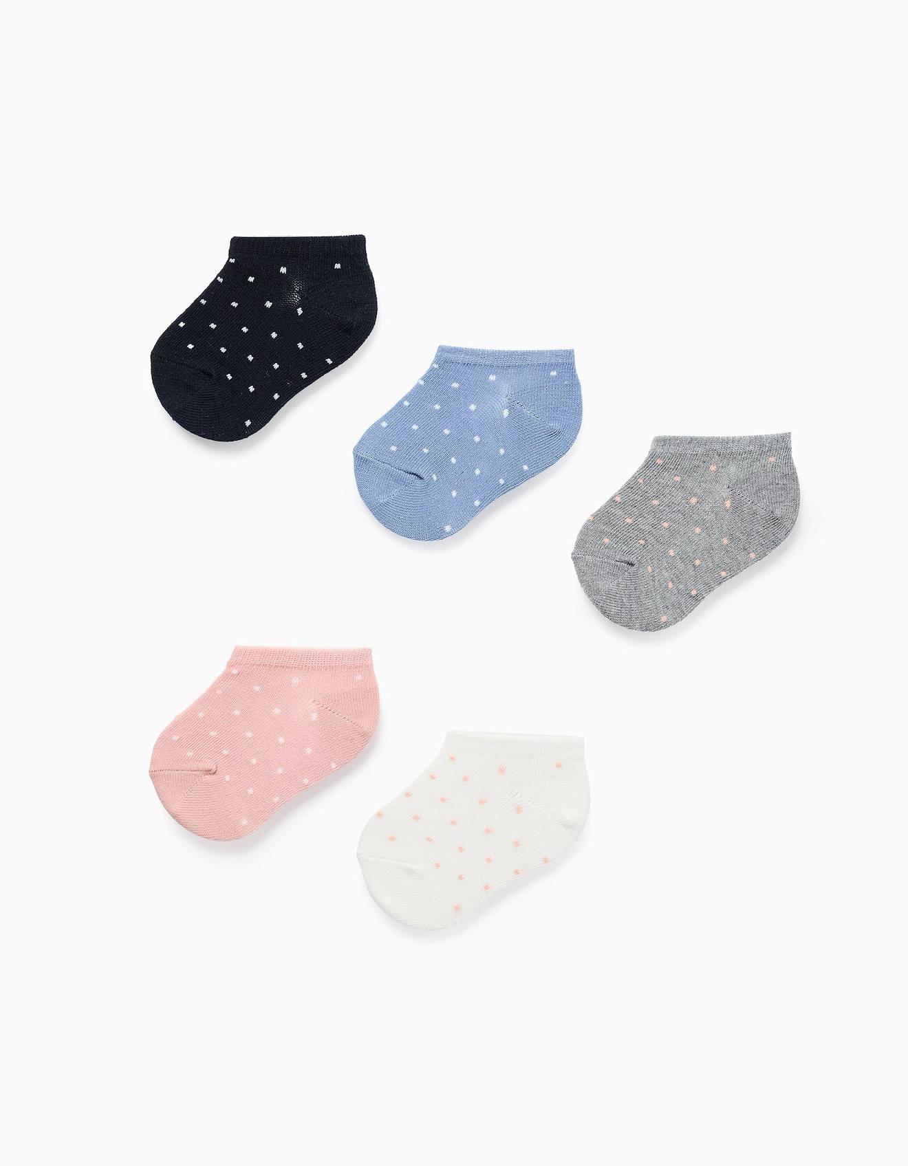 Pack De 5 Paires De Socquettes Avec Pois Multicolore