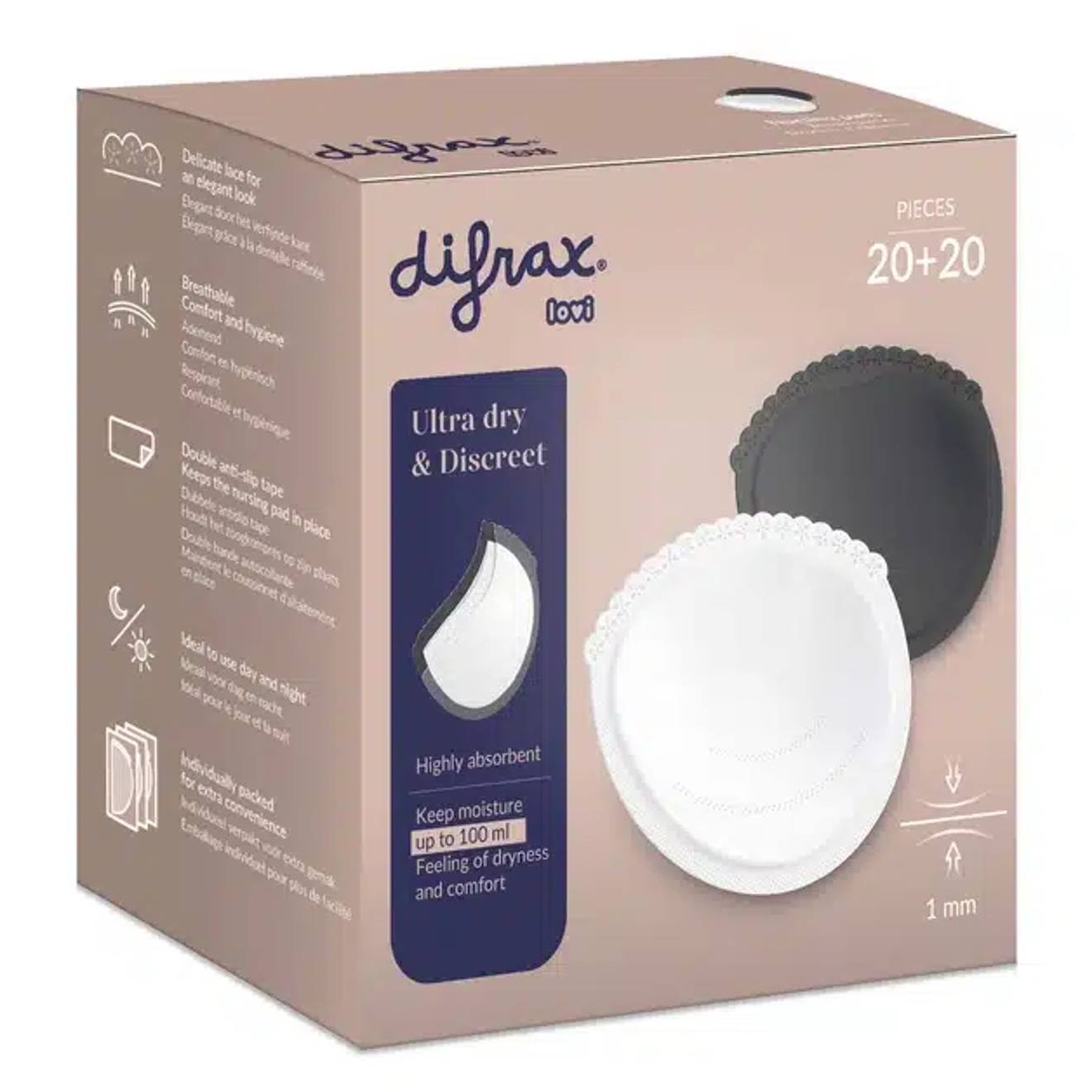 Coussinet D'allaitement 40 Pièces Blanc & Noir Blanc / Noir (Difrax) - Image 2