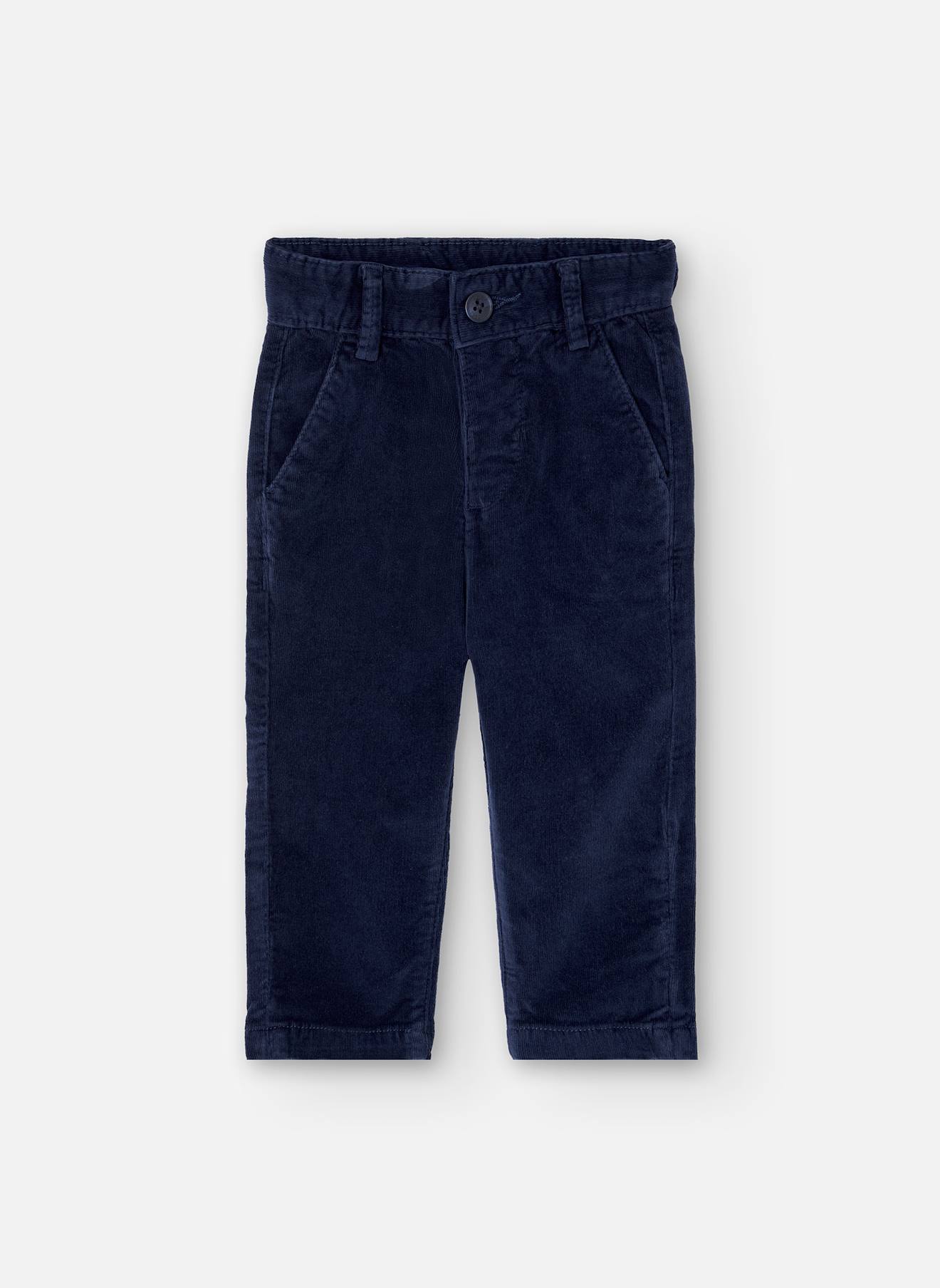 Pantalon Garçon En Microcôtelé Bleu