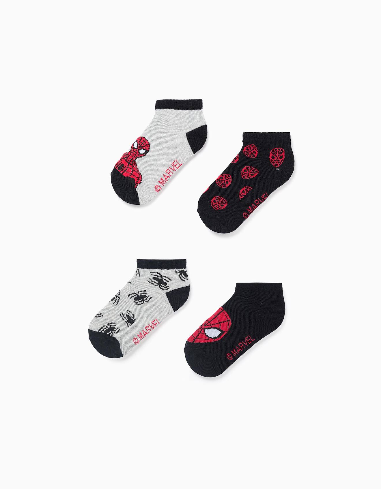 Pack De 4 Socquettes Spider-man Multicolore