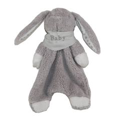Jouet-Doudou lapin gris