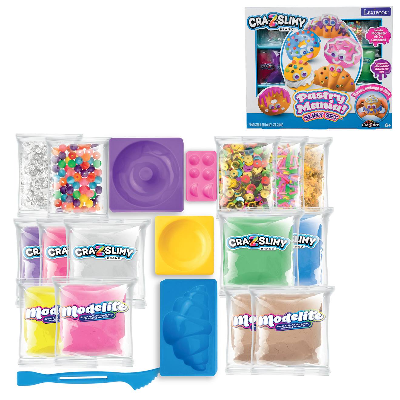 Kit Slime Pâtisserie Slimy Pastry Mania, Slime Coloré Et Malléable, Donuts Et Cupcakes Multicolore