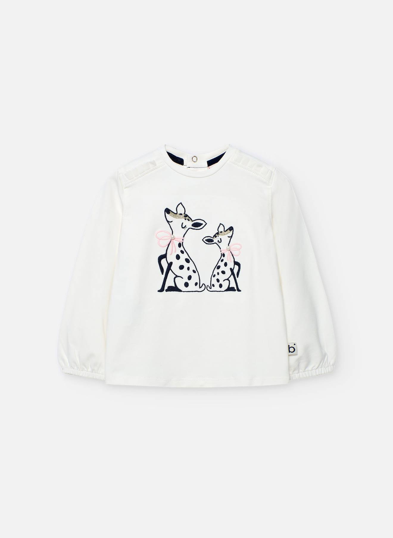 T-shirt Fille En Jersey Avec Des Animaux Blanc