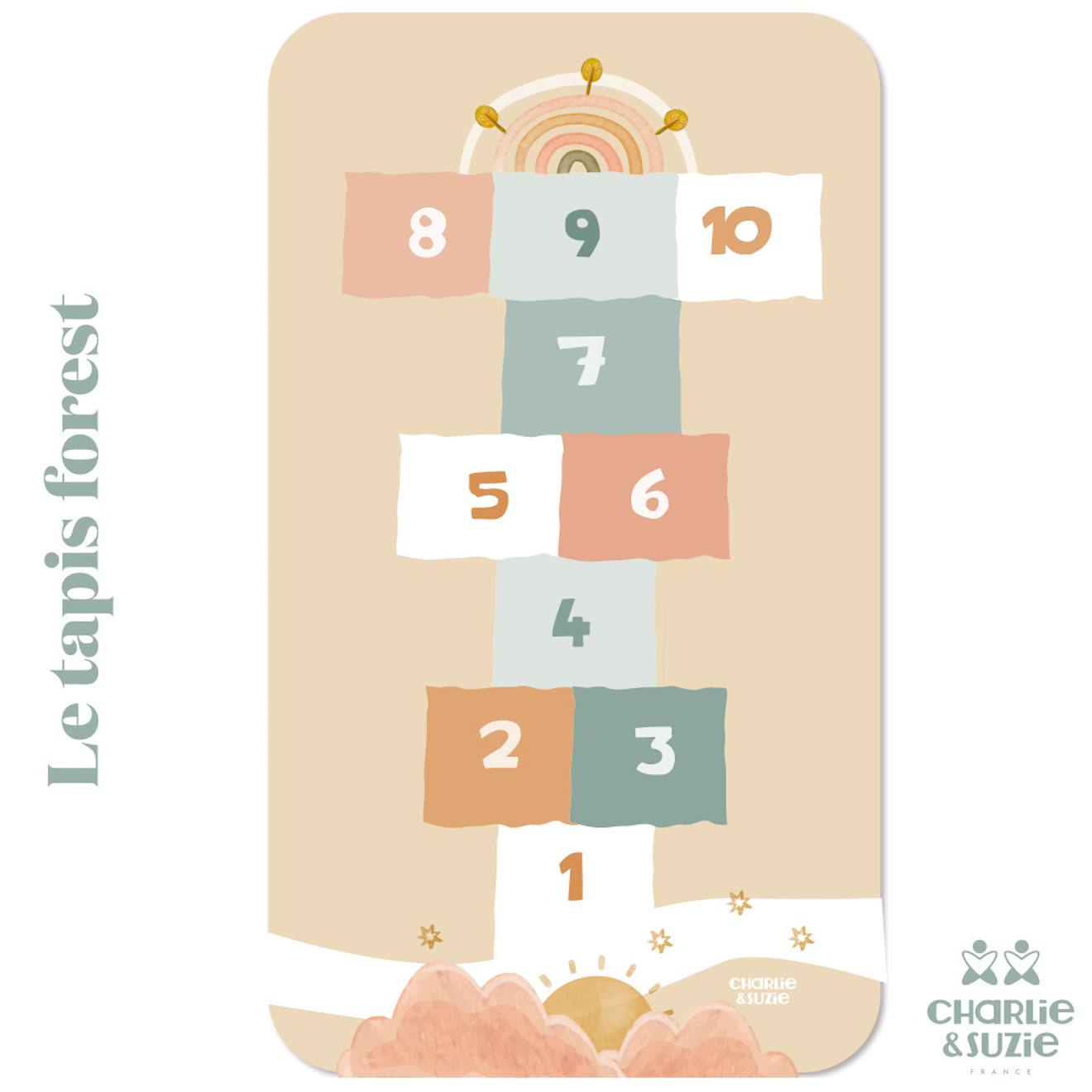 Tapis De Jeu Marelle Renard Multicolore