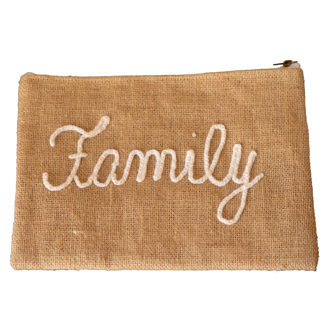 Pochette Jute "family" Naturel (Home Maison) - Couverture