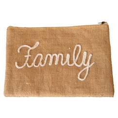 Puériculture-Toilette de bébé-Kit d'hygiène-Pochette jute "family"