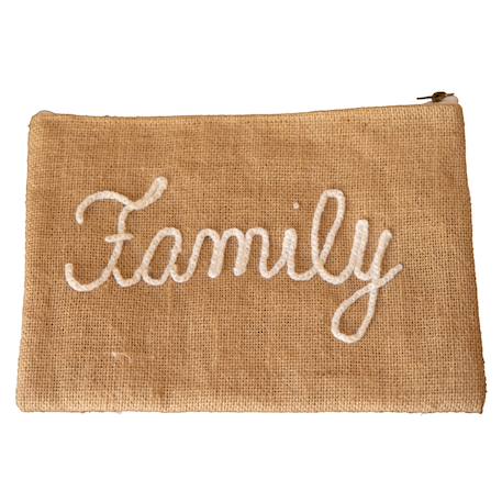 Home Maison - Pochette Jute "family" Naturel