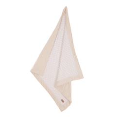 Couverture bébé en coton oeko-tex pois en relief frosty almond  - vertbaudet enfant