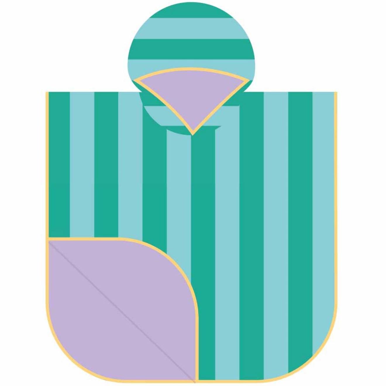 Poncho De Plage Lagon (60 X 60 Cm) Vert D'eau, Bleu, Violet