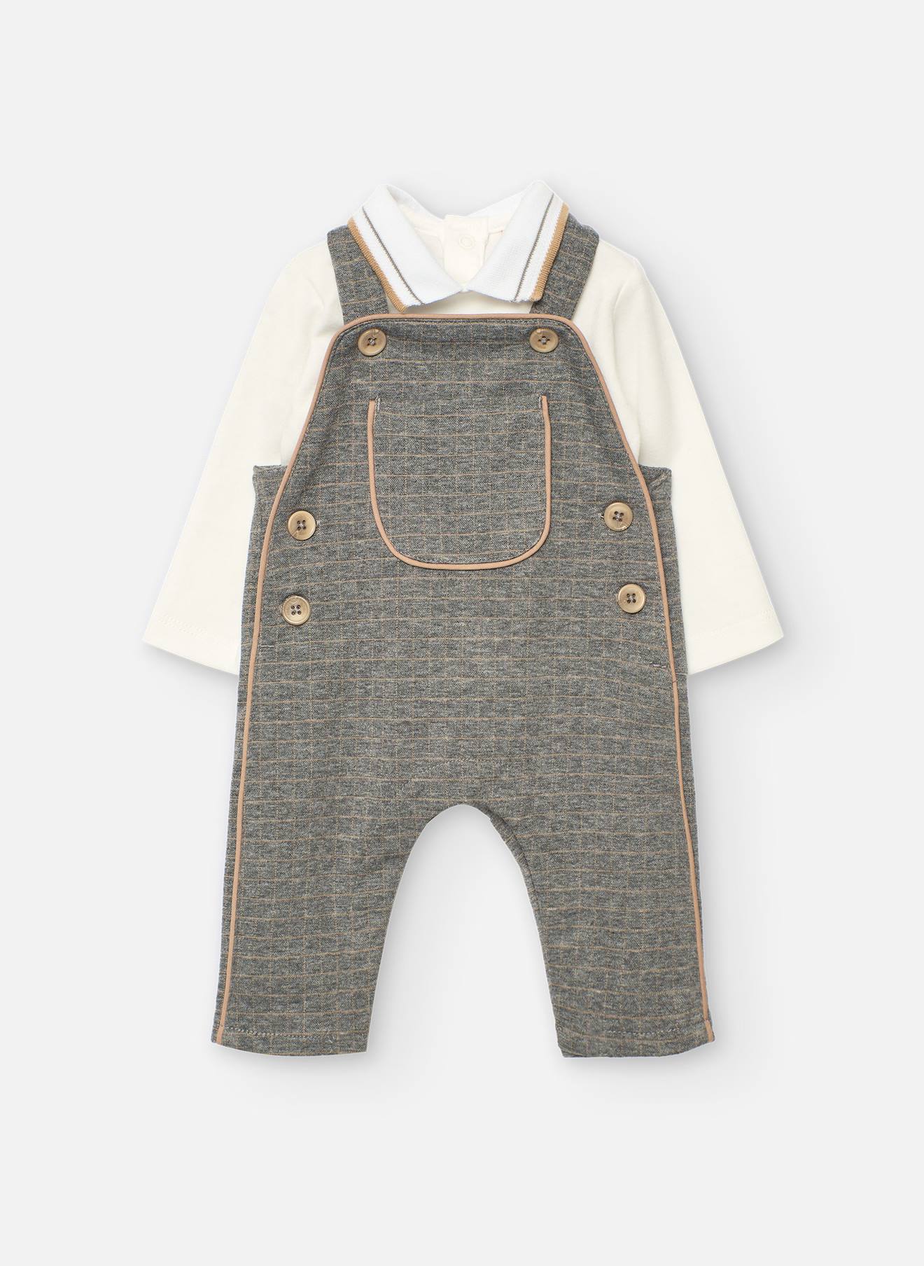 Ensemble Bébé En Tricot Gris