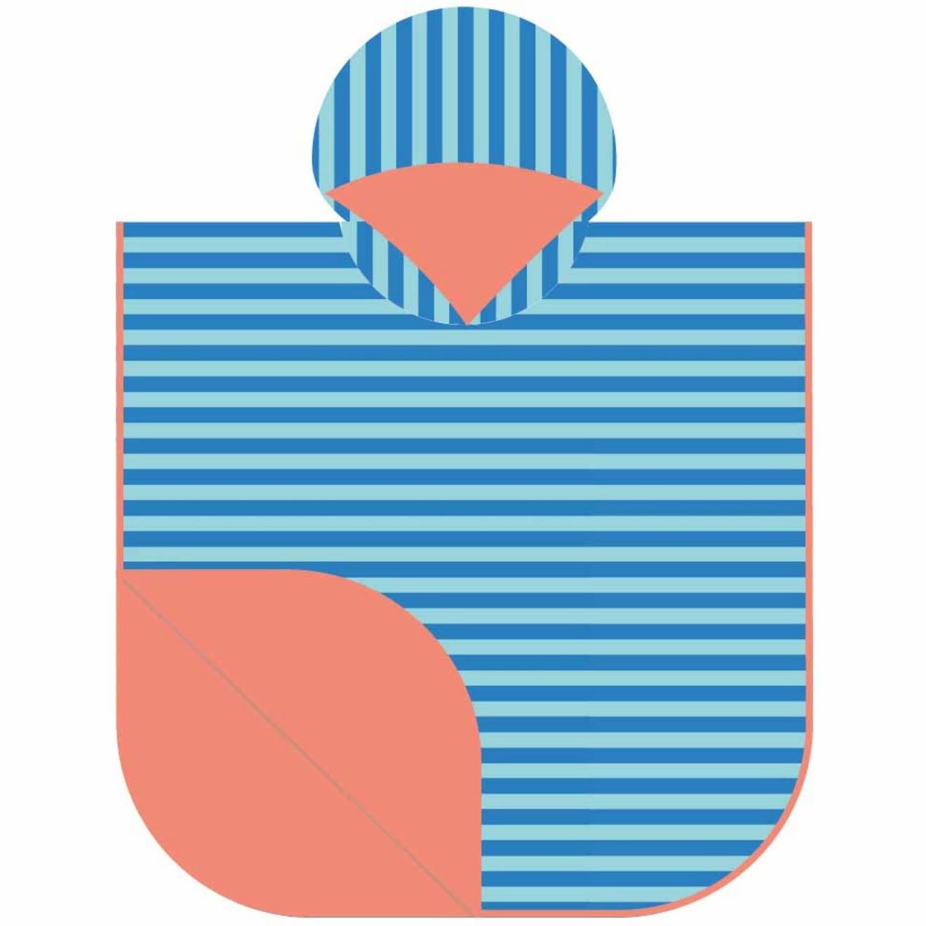 Poncho De Plage Bleu, Orange