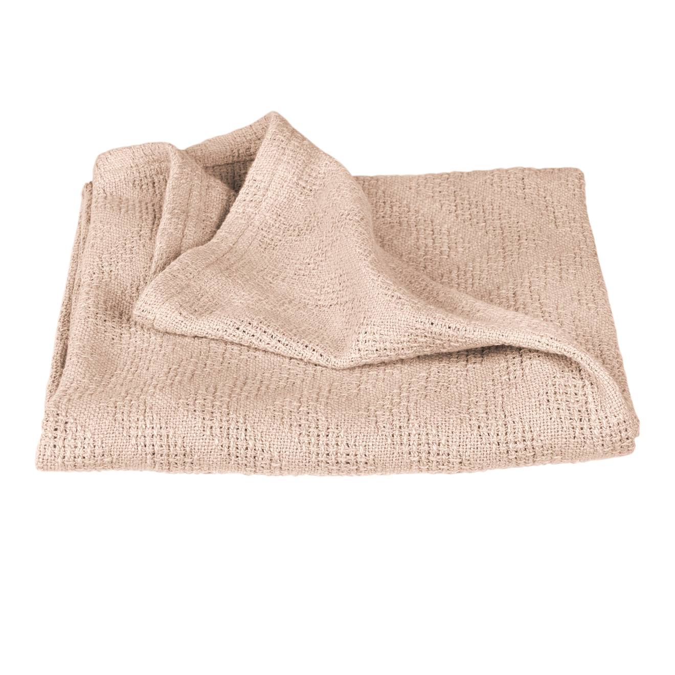 Couverture Bébé Tricot En Coton Oeko-tex Frosty Almond Beige Amande