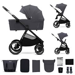 Puériculture-Poussette 2 en 1 légère pliage compact + nacelle et siège poussette réversible