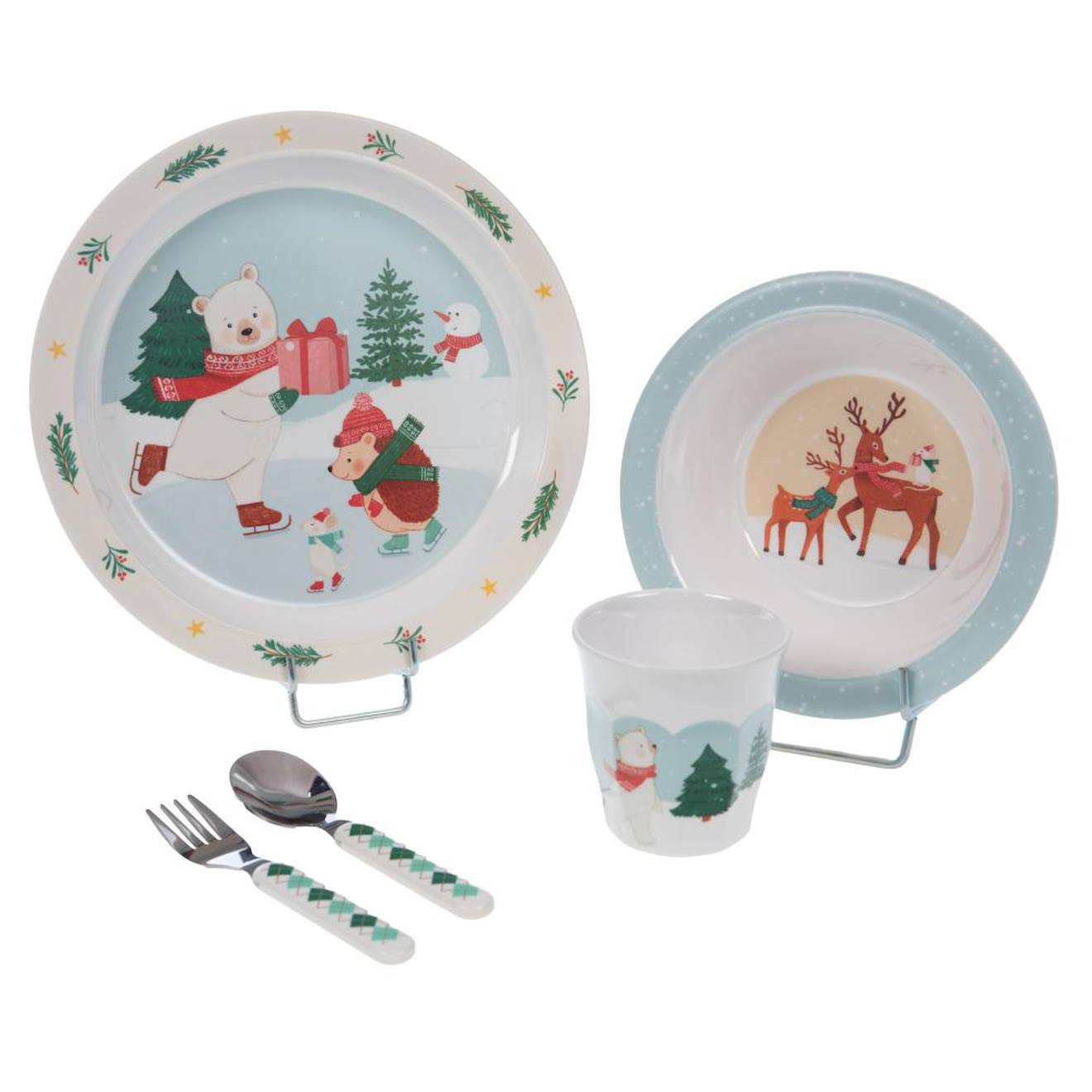 Coffret Déjeuner 5 Hiver Patinoire Décoré