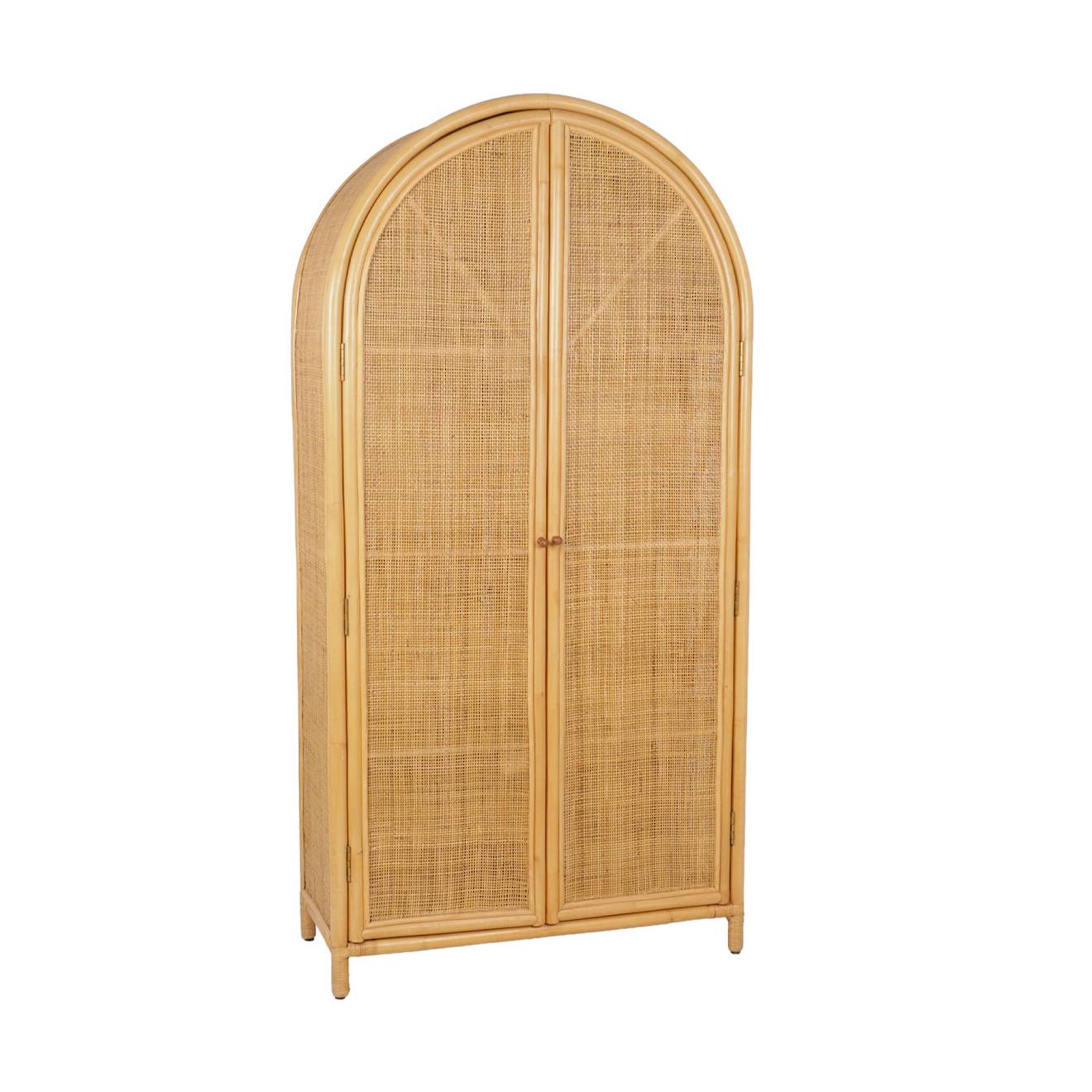 Armoire Pour Enfant Bohème Rotin Naturel Et Cannage 90x40x180cm - Arlo Rotin Naturel